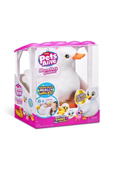 Zuru Pets Alive - Jucarie de plus interactiva, Mama Rata si bobocii sai
