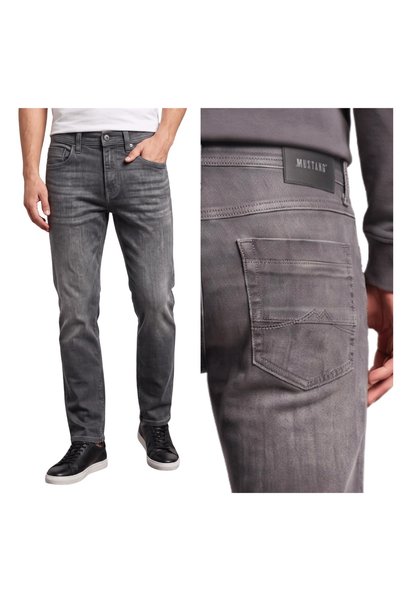 Mustang Blugi din denim, Washington Straight, bumbac elastic rezistent, negru