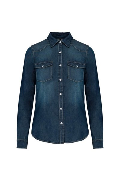 Kariban Camasa din denim cu maneci lungi pentru doamne - KA518