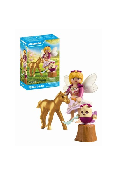 Playmobil - Jucarie de rol Pui de unicorn auriu si zana