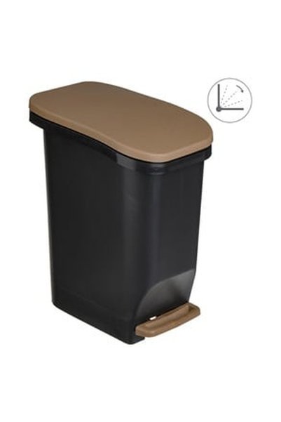 OEM Plastic Bathroom Basket Parallelogram Matte Black with Lid 7L
