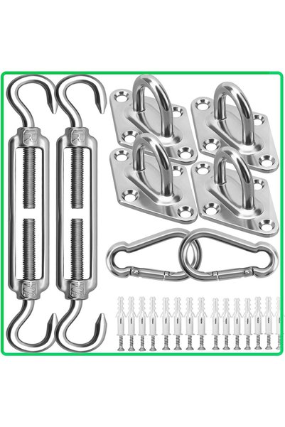 Generic طقم تثبيت، طقم تثبيت مظلة شمسية شديدة التحمل للحدائق، مثلثة ومربعة وم...