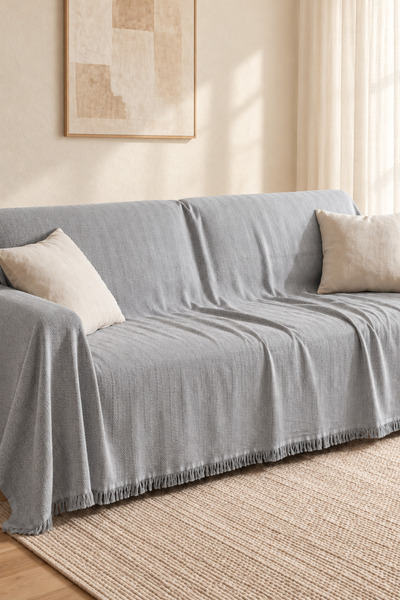 Destiva Home Gray Large Size Cotton Non-Slip Anti-Sweat Sofa Shawl Sofa Cover...
