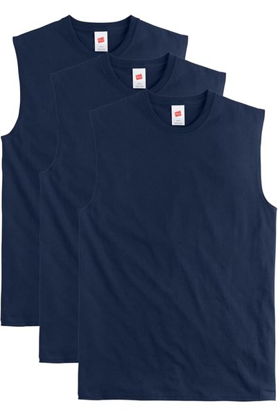 HANES mens Essentials Midweight Muscle T-shirt Pack, Cotton Muscle Tank Shirt...