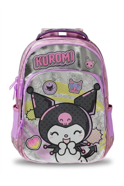 kuromi حقيبة مدرسية هولوغرام كبيرة الحجم مطبوعة باللون الوردي