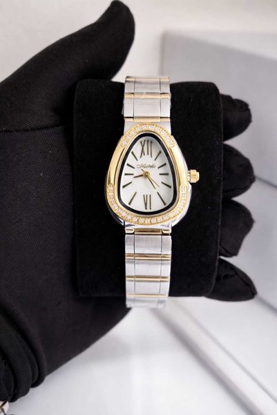 marblino Elegant Serpentine Design Women's Wristwatch with Sparkling Zircon a...