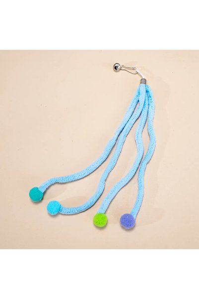 ForWhat Plush Toy with Bell and Pompom for Office Home Office Pet Cat Animal