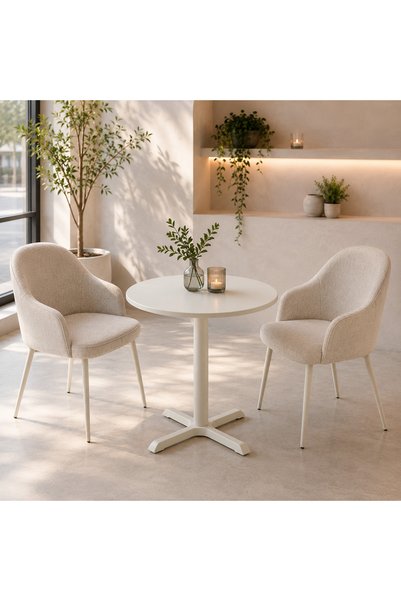 Generic طاولة كافيه حديد T-17 OFF WHITE 70*70