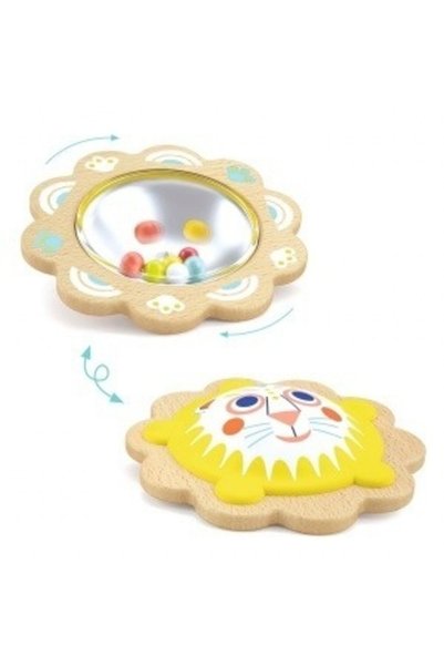 djeco BabyCup Wooden Baby Rattle,
