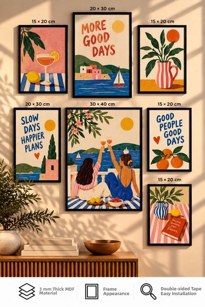 UNT Set de picturi moderne cu aspect de cadru, 7 piese |   Retro și Pop Art |...