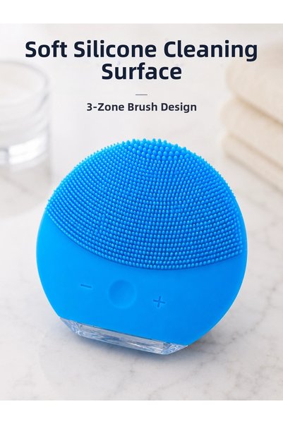 plentiful Plentifulsilicone Facial Cleansing Brush Adjustable Vibrating Blue ...
