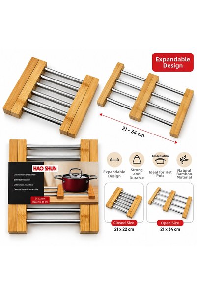 FMA Adjustable Metal Nihale Bamboo Footrest 21X22---21X34Cm