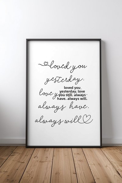 KEYFHOME Love Note Μαύρο πλαισιωμένο MDF Αφίσα ζωγραφικής για διακόσμηση τοίχ...