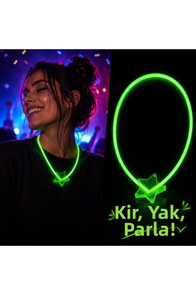 FMA Phosphorescent star party necklace - neon light necklace green color