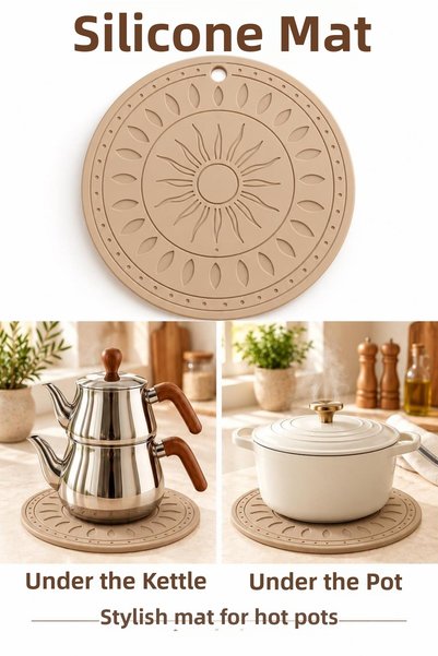 Hayveys Sun and Leaf Patterned Special Design Trivet