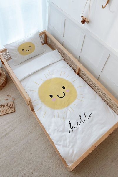 Tuğba Kuğu Montessori Duvet Cover and Fitted Sheet Set - Pure Baby Series - S...