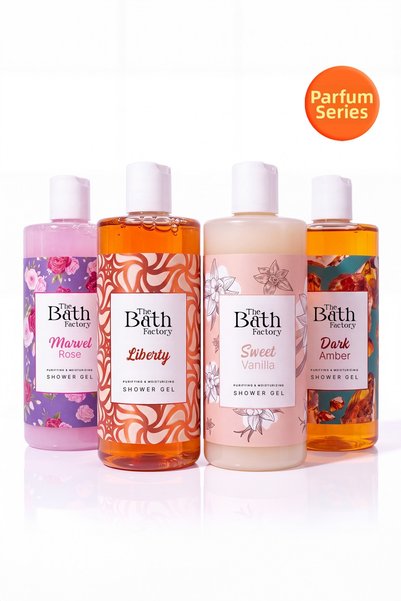 THE BATH FACTORY Shower Gel Set (Marvel Rose - Liberty - Vanilla - Amber) (4 ...