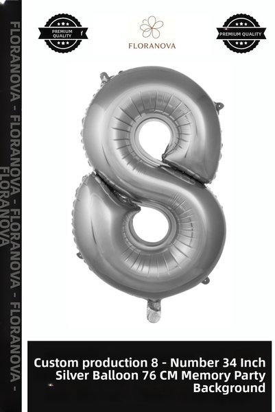 Generic Brand Special Edition 8- Number 34 Silver Color Balloon 76 cm Souveni...