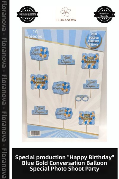 Generic Brand Special Edition Happy Birthday Blue Gold Talking Balloon Custom...