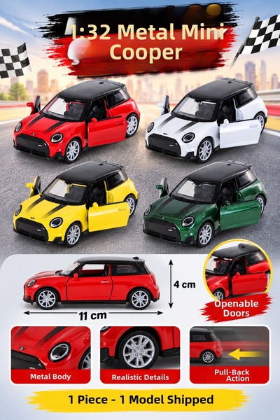 WELLY Metal 1:32 Pull-Release Mini Cooper