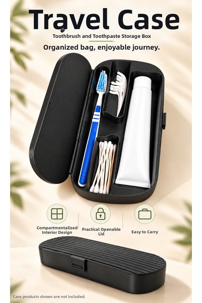Demirbaş Home Toothbrush and Toothpaste Travel Box Personal Care Organizer wi...