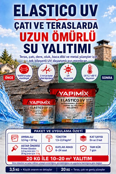 YAPIMİX Elastico Uv - Uv Dayanımlı Teras Dam Çatı Dere Oluk Sürme Su Yalıtım ...