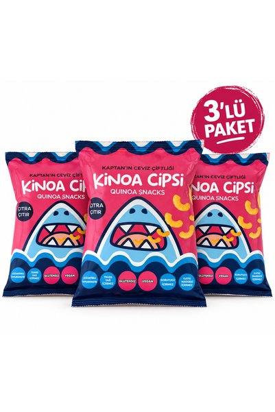 Kaptan`ın Ceviz Çiftliği Kinoa Cipsi 3 Adet Glütensiz Ve Vegan Sağlıklı Atıştırmalık 35 G - 3 Adet - Analizli