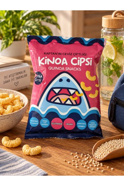 Kaptan`ın Ceviz Çiftliği Kinoa Cipsi 3 Adet Glütensiz Ve Vegan Sağlıklı Atıştırmalık 35 G - 3 Adet - Analizli