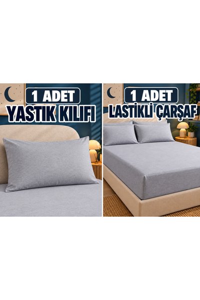 tekstilfabic Single Person Rubberized Bed Sheet & Pillowcase Available & Ranforce Fabric