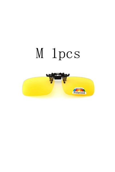 Choice9 Yellow M 1Pcs 4 Color Grey Lenses Polarized Sunglasses Clip On Flip U...