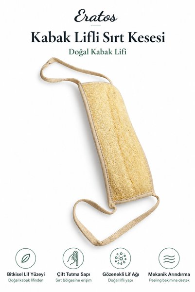 ERATOS 100% Natural Pumpkin Fiber Double Sponge Back Scrub - Premium Collection