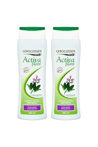 GEROCOSSEN Pachet 2x Șampon anti-mătreață Activa Plant cu salvie și arnică, 4...