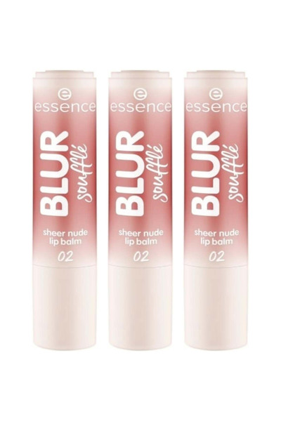 Essence 3x PACK Transparent nude lip balm, BLUR soufflé - 02 Nude Peach, Esse...