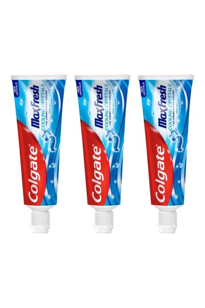 Colgate Πακέτο 3x Max Fresh Cooling Crystals Οδοντόκρεμα Cool Mint με ψυκτικο...