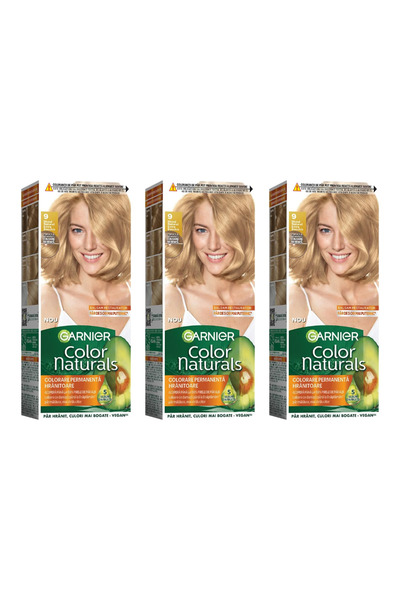 Garnier 3x PACK Color Naturals Hair Dye 9 Extra Light Blonde