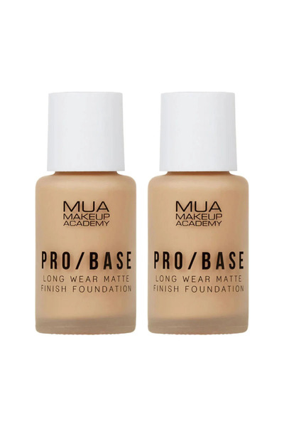 MUA Makeup Academy 2x Πακέτο Pro Base Μακράς Διάρκειας Ματ Τελείωμα Φον ντε τ...