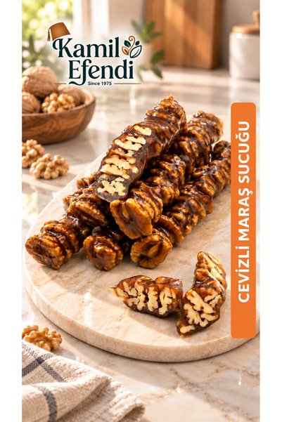 KAMİL EFENDİ 1975 Bol Cevizli Maraş Sucuğu 400 gr Bol Pekmezli Tatlı Sucuk Ge...
