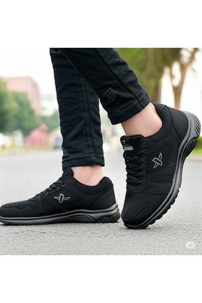 Giyyin Black Unisex Men's Women's Floc Sports Shoes Casual Sneakers
