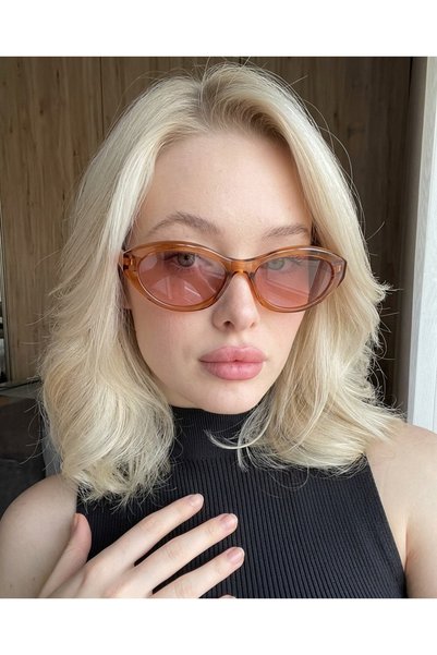 funeyes Wonderful Caramel Cat Eye Sunglasses White Frame Black Glass Eyewear