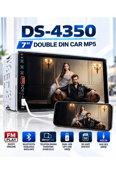 Navigold Ds-4350 Ekran Yansıtma Özellikli Double Teyp Amfi Çıkışlı Bluetooth-...