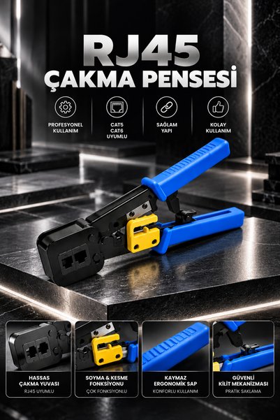 MVLH Cat7 Cat6 Cat5 Uyumlu RJ45 Çakma Pensesi - Profesyonel İnternet Kablosu ...