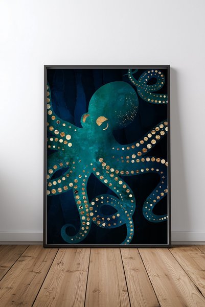 KEYFHOME Underwater Dream VIII Tablou MDF cu ramă neagră Poster Living Room D...