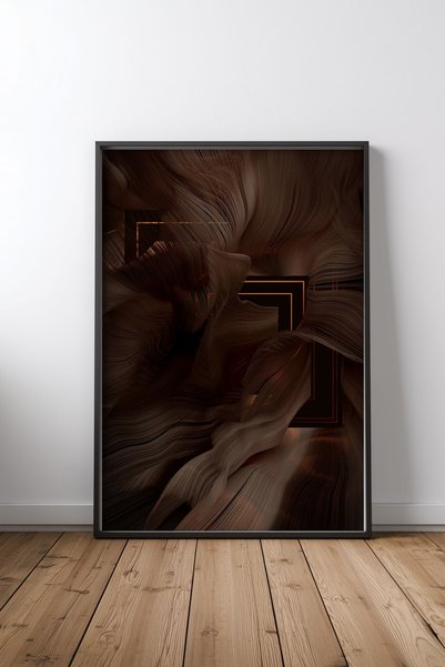 KEYFHOME Flow Abstract I Tablou pe MDF cu cadru negru Poster Decor de perete ...
