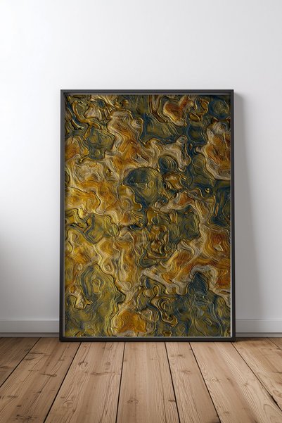 KEYFHOME Abstract Studio 5 Tablou MDF cu ramă neagră Poster Living Wall Decor...