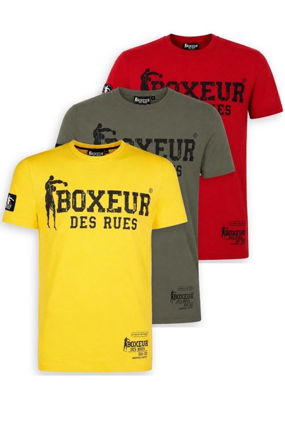 Boxeur Des Rues Tricouri bărbătești, pachet de 3, croială slim: Galben/Negru ...