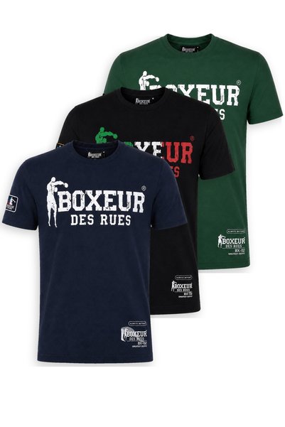 Boxeur Des Rues Tricouri bărbătești, pachet de 3, croială slim-fit: Bleumarin...