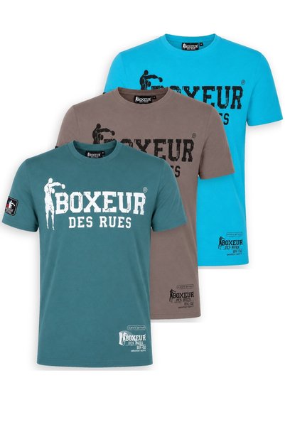 Boxeur Des Rues Pachet de 3 tricouri bărbătești Boxeur des Rues: Albastru Oce...