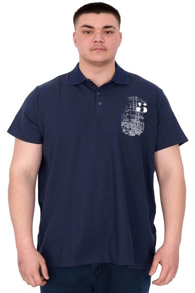 ModeXL Mode XL Large Size Men's T-Shirt Polo Sail Boat U25302 Indigo