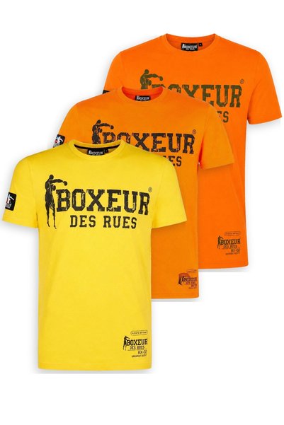 Boxeur Des Rues Pachet de 3 tricouri bărbătești Boxeur des Rues: Galben/Negru...