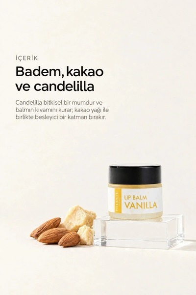Polente Natural Vanilyalı Lip Balm - Nemlendirici Dudak Kremi (10 ml)